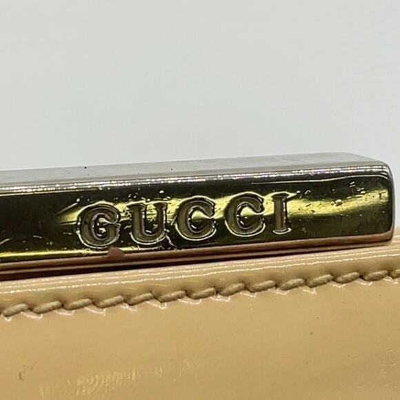 Vintage GUCCI Bamboo Light Beige Patent Leather Top-Handle Handbag - Picture 12 of 16